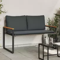 suoliukas Pilka ir tamsiai pilka 115 x 65 x 72 cm Ratanas
