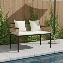 Lauko suolas Bežė ir kreminė balta 117 x 54 x 74.5 cm