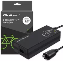„Qoltec Fast“ įkroviklis elektriniam dviračiui 36V | 42V | 2A | Bosch 3 kontaktų kištukas + maitinimo laidas