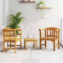 Lauko baldų komplektas Sodo rožių poilsio rinkinys 3 pcs Kietos akacijos mediena