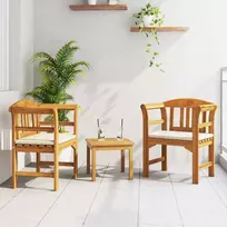 Lauko baldų komplektas Sodo rožių poilsio rinkinys 3 pcs Kietos akacijos mediena