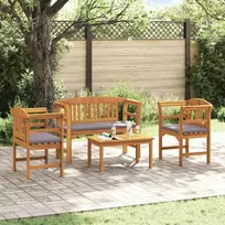 Lauko baldų komplektas Sodo rožių poilsio rinkinys 4 pcs Kietos akacijos mediena