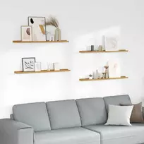 Sieninė lentyna 4 pcs Smėlio 100 x 9 x 3 cm Apdirbta mediena