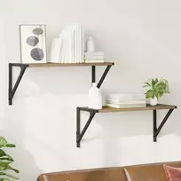 Sieninės lentynos 2 pcs Amatininkų ąžuolas 60 x 25 x 25,5 cm