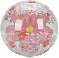 Rožinė Little Dutch Paplūdimio kamuolys su 3D figūra ´Rožinė Flowers´
