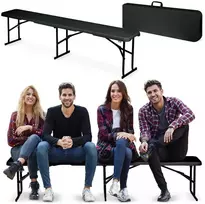 Sulankstomas sodo suolas maitinimo reikmėms, 180 cm, juodas, „Plonos“