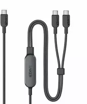 Anker USB-C į USB-C 2‑in‑1 įkrovimo kabelis, 140 W, 1.2 m, juodas