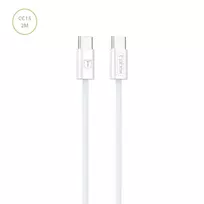 T-PHOX LAIDAS CC15 SERIJOS USB-C/USB-C 60W 3A 2M Baltas
