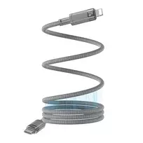 Yesido USB laidas su magnetiniu jungimu. Kabelis CA172L 27W C/iP 1m 3A, pilkas / rausvas