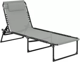 Aosom Gultas gultas 189x58x30 cm šviesiai pilka, metalas, sulankstomas