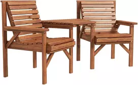 Lauko baldų komplektas Aosom Bistro komplektas, 3 dalių 66x65x90 cm degintas, mediena
