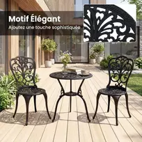 Lauko baldų komplektas Promotions Bistro komplektas, 3 dalių lieto aliuminio sodo baldai, 60x66 cm, juoda