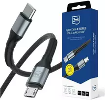 3Mk Protection 3mk Hyper Cable N-SERIES USB-C / MicroUSB 3m QC 3.0 5V/2A 10W - juodas