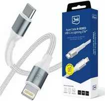 3Mk Protection 3mk Hyper Cable N-SERIES USB-C / Lightning 3m PD 3.0 9V/3A 27W - baltas