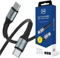 3Mk Protection 3mk Hyper Cable N-SERIES USB-C / USB-C 3m PD 3.0 QC 3.0 20V/3A 60W - juodas