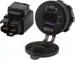 Akozon motociklo USB įkroviklis su PD greituoju įkrovimu, vandeniui atsparus, 12V, VersysX300