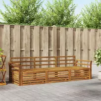 Lauko sofos komplektas 3 pcs Natūrali Kietos akacijos mediena