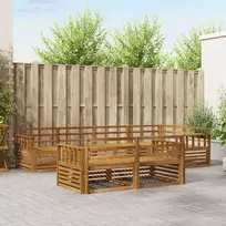 Lauko sofos komplektas 7 pcs Natūrali Kietos akacijos mediena