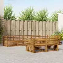 Lauko sofos komplektas 8 pcs Natūrali Kietos akacijos mediena