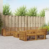 Lauko sofos komplektas 9 pcs Natūrali Kietos akacijos mediena