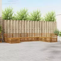 Lauko baldų komplektas Lauko sofos komplektas 8 pcs Natūrali