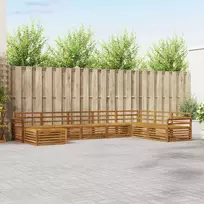 Lauko baldų komplektas Lauko sofos komplektas 8 pcs Natūrali