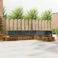 Lauko sofos komplektas 6 Vienetas Natūralus ir antracitas