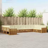 Lauko baldų komplektas Sofų komplektai su pagalve 6 pcs Natūralus ir grietinėlė