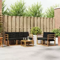 Lauko sofos komplektas su pagalve 6 pcs Natūrali ir juoda