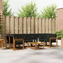 Lauko sofos komplektas su pagalve 8 pcs Natūrali ir juoda