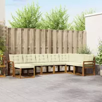 Lauko sofos komplektas 8 vnt. Natūralus ir grietinėlė