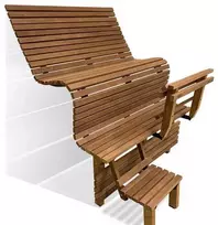 Modulinis pirties gultas ERGONOMIC, Termo-drebulės mediena, 2400 mm