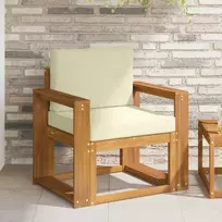 Lauko sofa Tvirta akacijos mediena ir poliesteris Natūrali