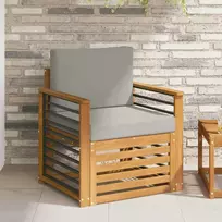 Lauko sofa Tvirta akacijos mediena ir poliesteris Natūrali