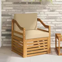 Lauko sofa Tvirta akacijos mediena ir poliesteris Natūrali
