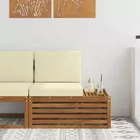 Lauko galinė sofa su pagalve Natūrali 91 x 63 x 73 cm