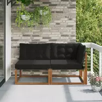 Lauko vidurinė ir kampinė sofa su pagalve 7 Vienetas Natūrali
