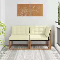 Vidurinė ir kampinė sofa su pagalve 2 Vienetas Natūrali