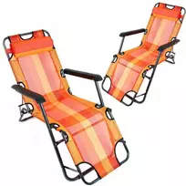 Sulankstoma sodo ir paplūdimio kėdė „Eco“ su oranžinėmis juostomis