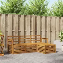 Lauko baldų komplektas Lauko sofos komplektas 4 pcs Natūrali