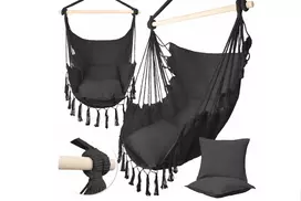 Maltec Braziliškas hamakas sūpynės sėdimas fotelis boho + 2 pagalvės