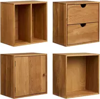 House Nordic Sieninės lentynos, 4 vnt. komplektas, ąžuolas, natūrali