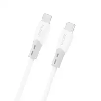 Dudao L25SC 60W USB-C - USB-C laidas su minkštu silikoniniu apvadu 1m - Baltas