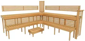 Modulinis pirties gultas PREMIUM, juodalksnio mediena 2900 x 2990 mm