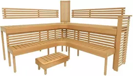 Modulinis pirties gultas PREMIUM, juodalksnio mediena 2400 x 2490 mm