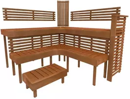 Modulinis pirties gultas PREMIUM, Termo-drebulės mediena 2000 x 2090 mm