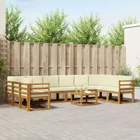 Lauko sofos komplektas 11 pcs Natūralus ir grietinėlė