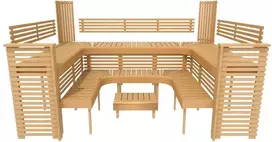 Modulinis pirties gultas PROFESSIONAL, juodalksnis 3200x2090mm