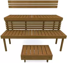 Modulinis pirties gultas STANDART, Termo-drebulės mediena 2400 mm