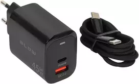 Blow Sieninis įkroviklis USB lizdas + USB-C PD 45W + laidas